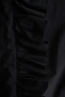Blouse ruchée en coton - Noir — photo 4