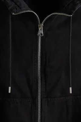 Veste workwear à capuche en coton - Noir — photo 5
