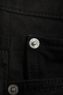 SPACE JEAN TAILLE MI-HAUTE COUPE DROITE DÉCONTRACTÉE - Black Rinse - Noir — photo 5