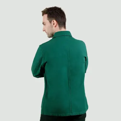 Veste de travail authentique coton bio 1G/5C - Vert Bouteille — photo 3