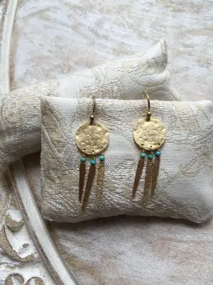 Boucles d'Oreilles India Song Turquoise, Emmanuelle Zysman — photo 2