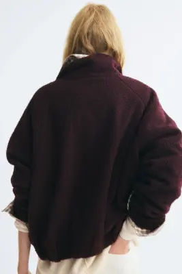 Veste en tissu peluche - Bordeaux — photo 4