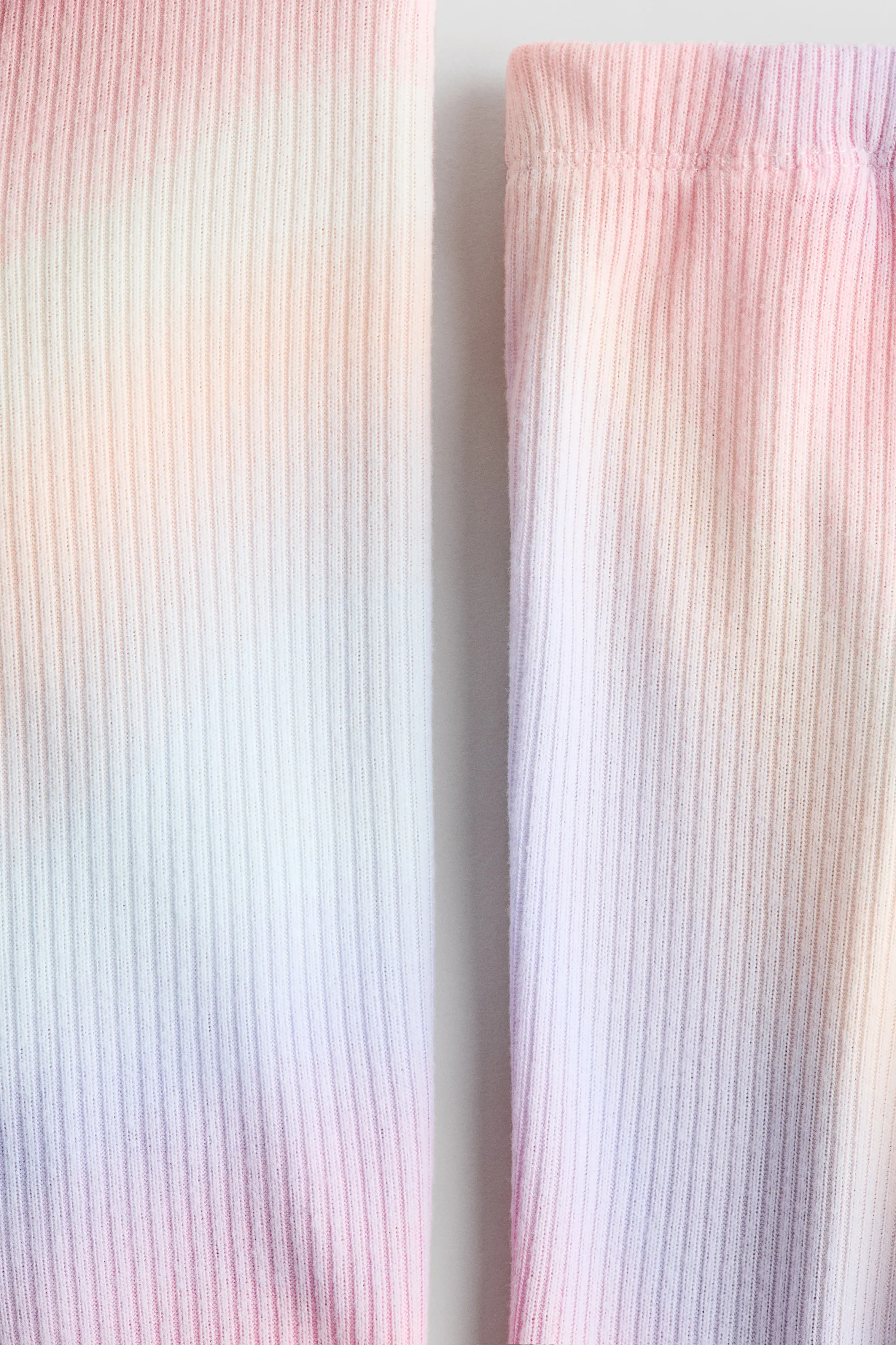 Ensemble 2 pièces en maille côtelée - Lilas/rayures arc-en-ciel