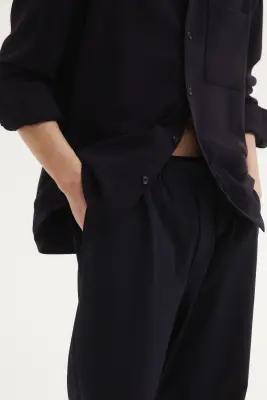 Pantalon large à taille élastique Four-way Stretch - Bleu marine — photo 1