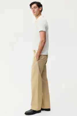 Polo Slim Fit en maille jacquard - Crème — photo 4