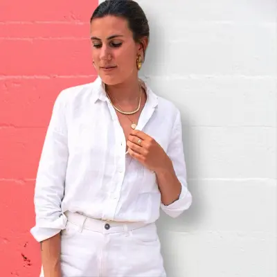 Chemisier Zalabis en lin blanc — photo 1