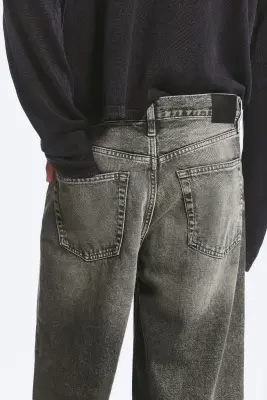 Jean large ample taille standard unisexe Solar - Redondo Black - Washed Black — photo 3