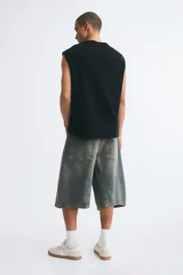 Short Baggy Barrel en denim - Bleu denim ancien — photo 3