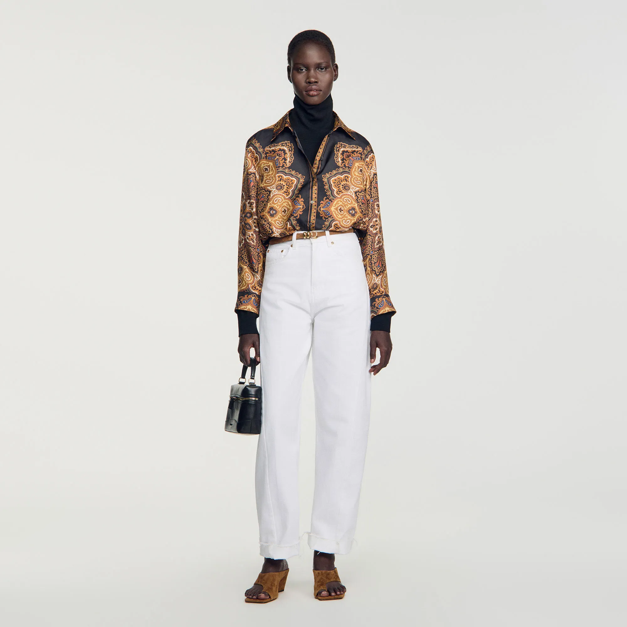 Chemise en soie imprimé foulard
