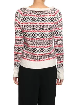 Pull de ski NEIGE blanc imprimé rouge et vert Prix boutique 185€ Taille 36 — photo 5