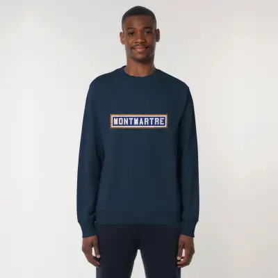 SWEAT-SHIRT COTON BIO BRODÉ - MONTMARTRE - NAVY — photo 4