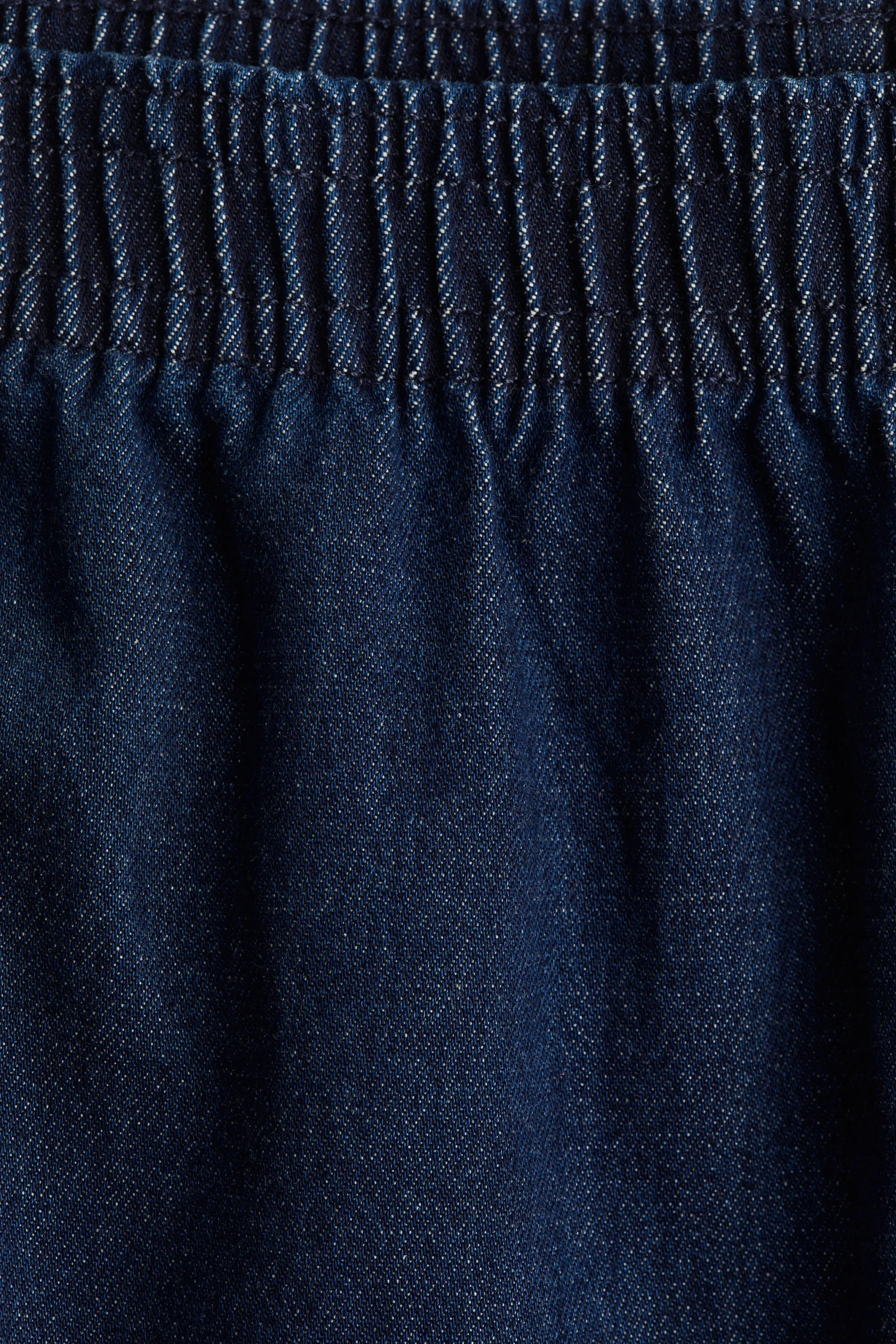 Pantalon en denim avec taille élastique - Bleu denim foncé