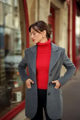 Victoire Blazer Coat - Grey melange — photo 3