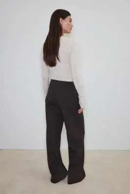 Pantalon large Four-way Stretch - Marron foncé — photo 3