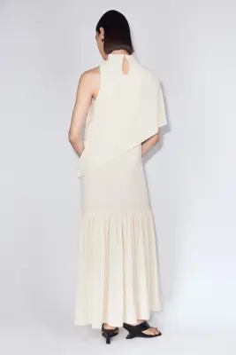 Robe en jersey avec cape - Jaune pâle — photo 2