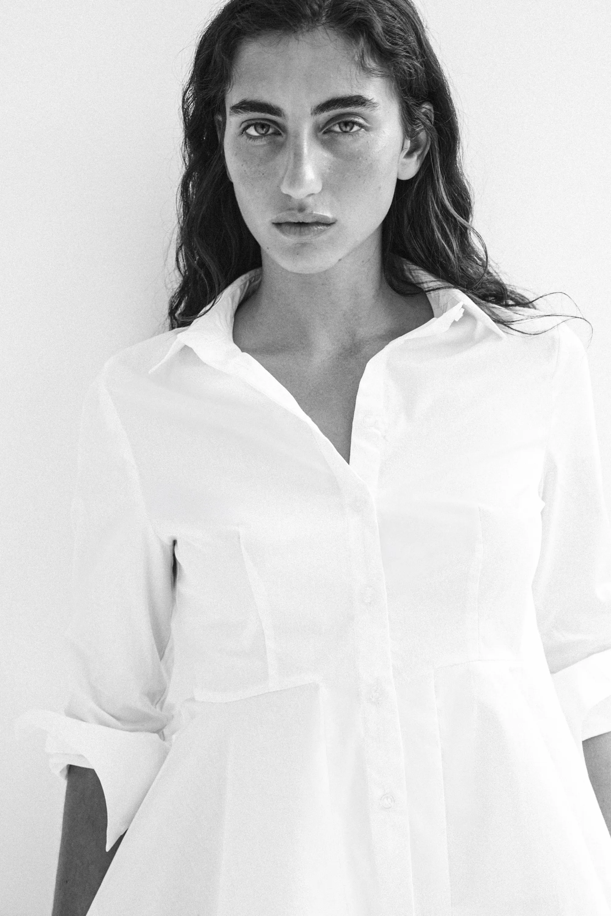 Chemise péplum en coton - Blanc