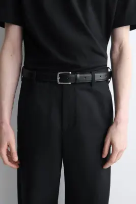 PANTALON CHINO LARGE DÉCONTRACTÉ EN COTON - NOIR — photo 3