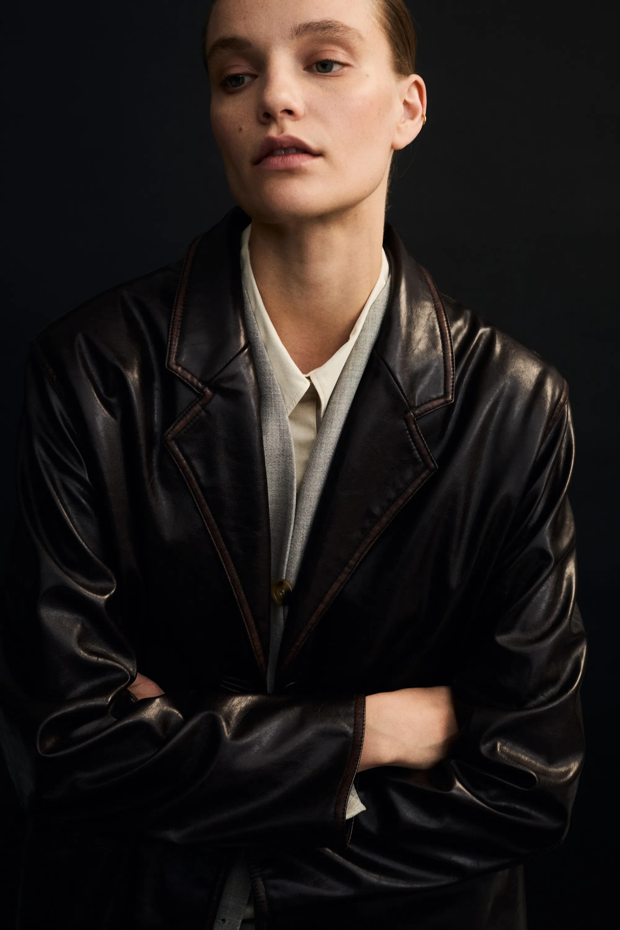 Blazer sans revers - Beige
