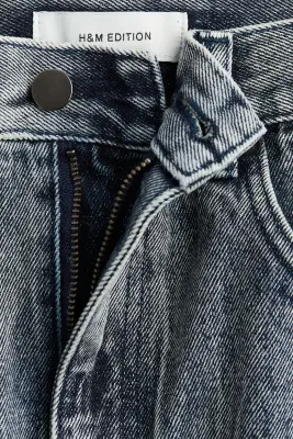 Jupe en denim avec détails usés - Bleu denim — photo 1