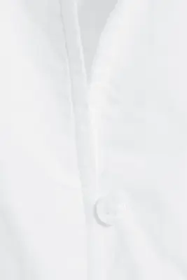 Chemise trapèze boutonnée à poignets évasés - Blanc — photo 4