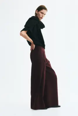 Pantalon barrel avec détails croisés - Bordeaux — photo 2