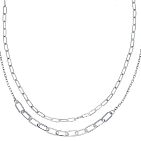 Collier acier maille alternée forçat 608354