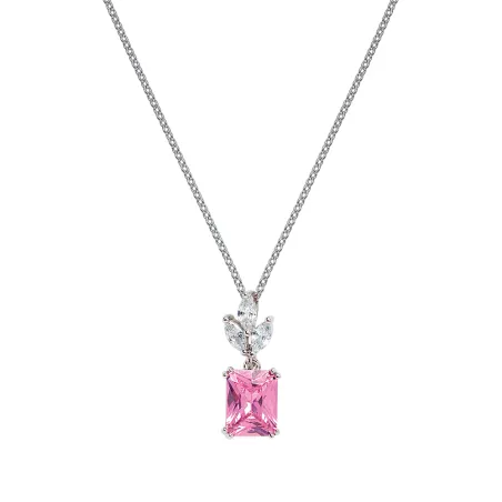 Collier Argent Rhodié - Oxyde de Zirconium Rose et Blanc Go Mademoiselle 600110