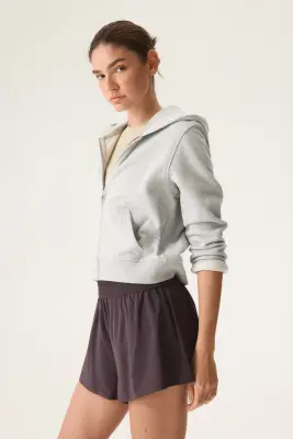 Short de sport superposé avec poche - Prune — photo 1