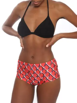 Culotte de maillot de bain shorty motif losanges rouge blanc bleu marine Prix boutique 550€ Taille XS/S — photo 4