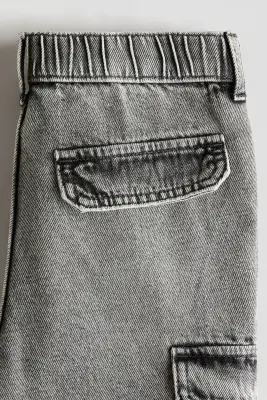 Relaxed Tapered Fit Jeans - Gris denim clair — photo 3