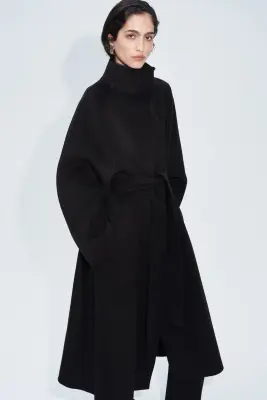 Manteau oversize en laine - Noir — photo 2