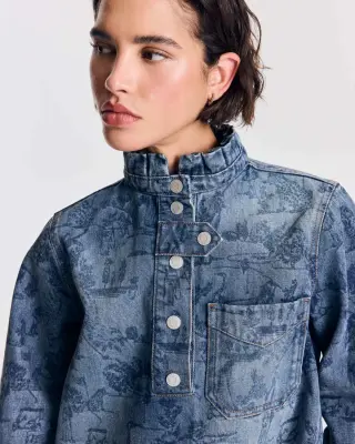 Vareuse Cyrius imprimé Toile de jeu bleu vintage — photo 2
