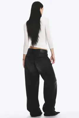 Jean jambe large taille basse Ample - Empire Black - Noir — photo 2