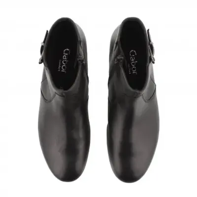 Bottines Gabor 72.711.27 Noires - Cuir Lacets Zip Grande Pointure Femme — photo 3