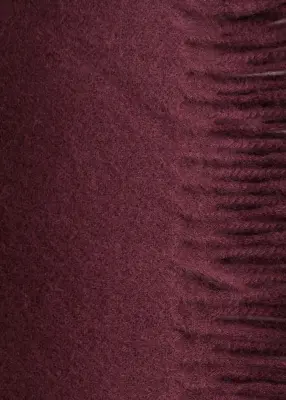 Fringed Wool Blanket Scarf - Bordeaux — photo 1