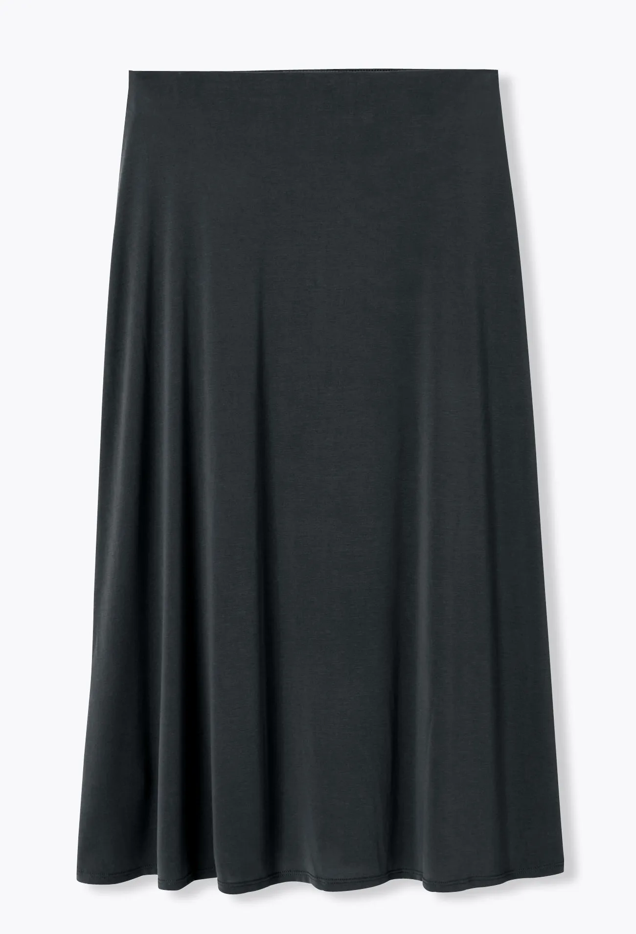 Jupe midi en jersey uni