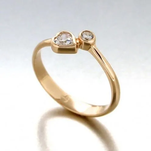 Bague plaque or coeur t54 5250por-54