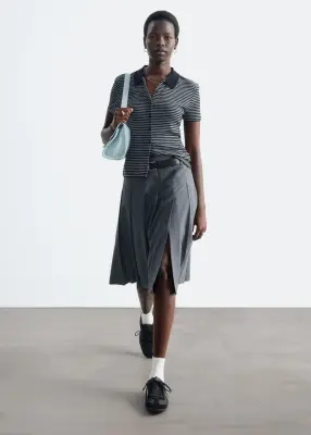 Jupe plissée - Gris foncé — photo 2