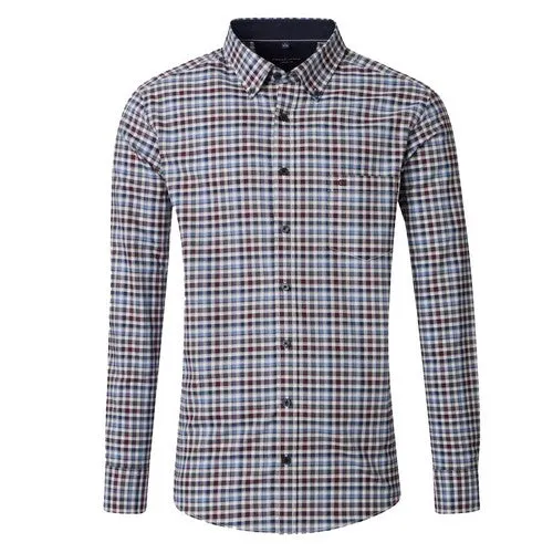 CASA MODA CHEMISE CARREAUX GRANDE LONGUEUR Bordeaux bleu