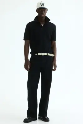 Polo Regular Fit en maille - Bleu marine — photo 2
