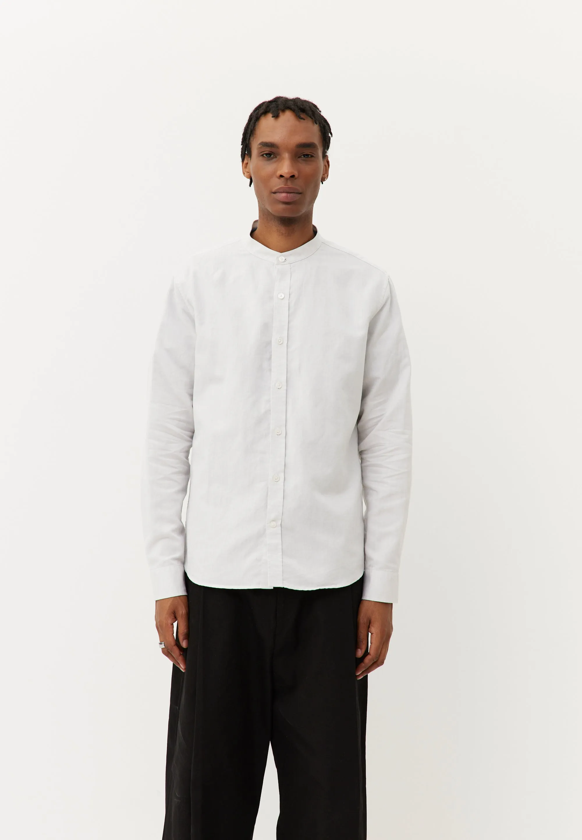 La chemise col officier - Blanc cassé