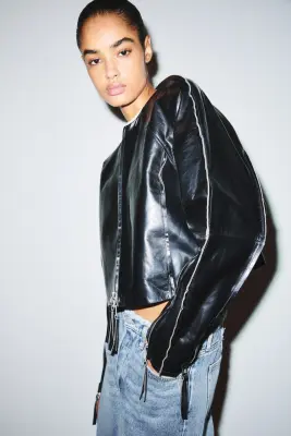 Veste en cuir KW - Noir — photo 4