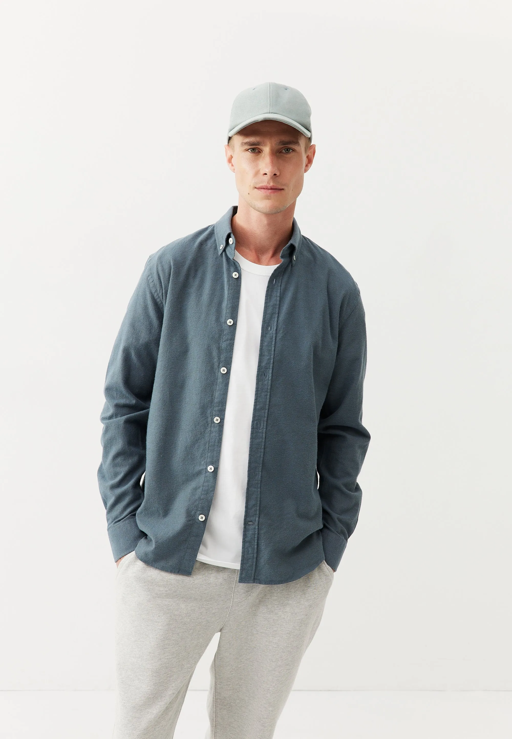 La chemise en flanelle - Bleu-gris