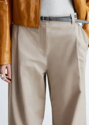 Pantalon plissé en coton - Beige — photo 3