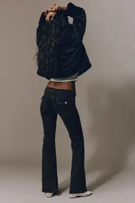 Flared Low Jeans - Noir délavé — photo 2