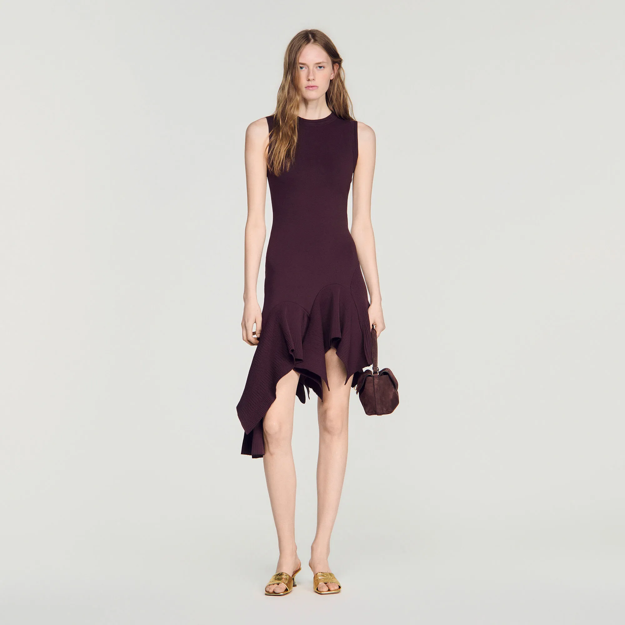 Robe en maille asymétrique