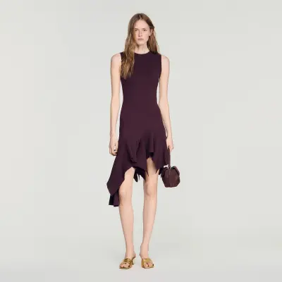 Robe en maille asymétrique