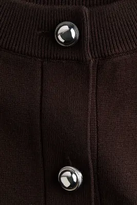 Gilet en maille fine - Marron foncé — photo 4