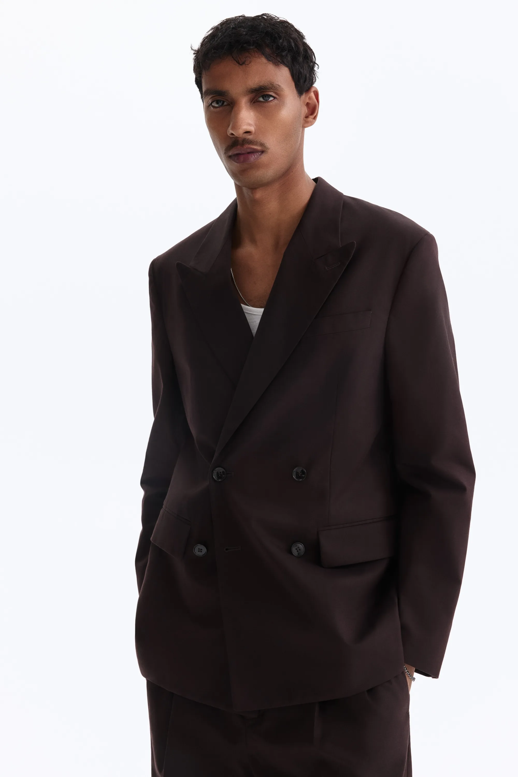 Veste Relaxed Fit à fermeture croisée - Marron