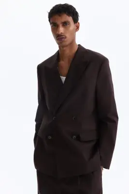 Veste Relaxed Fit à fermeture croisée - Marron — photo 1
